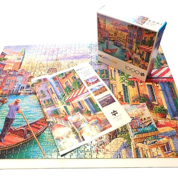 Buffalo SIGHTS OF VENICE Jigsaw Puzzle 1000 Pieces w Poster Night & Day COMPLETE - Picture 4 of 10